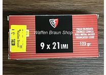 FIOCCHI - Cartuchos de pistola 9X21 IMI / LL TCCP RAM / 8,04 G / 123 GRS / TOP TARGET