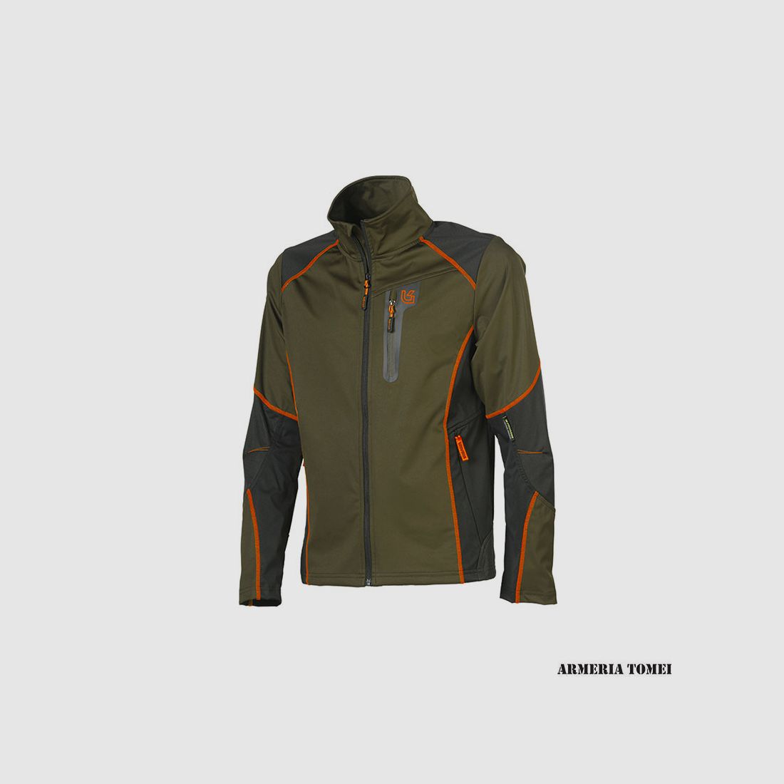 UNIVERS – CARDIGAN MICROSHELL U-TEX GREEN/ORANGE, image 4 of 4