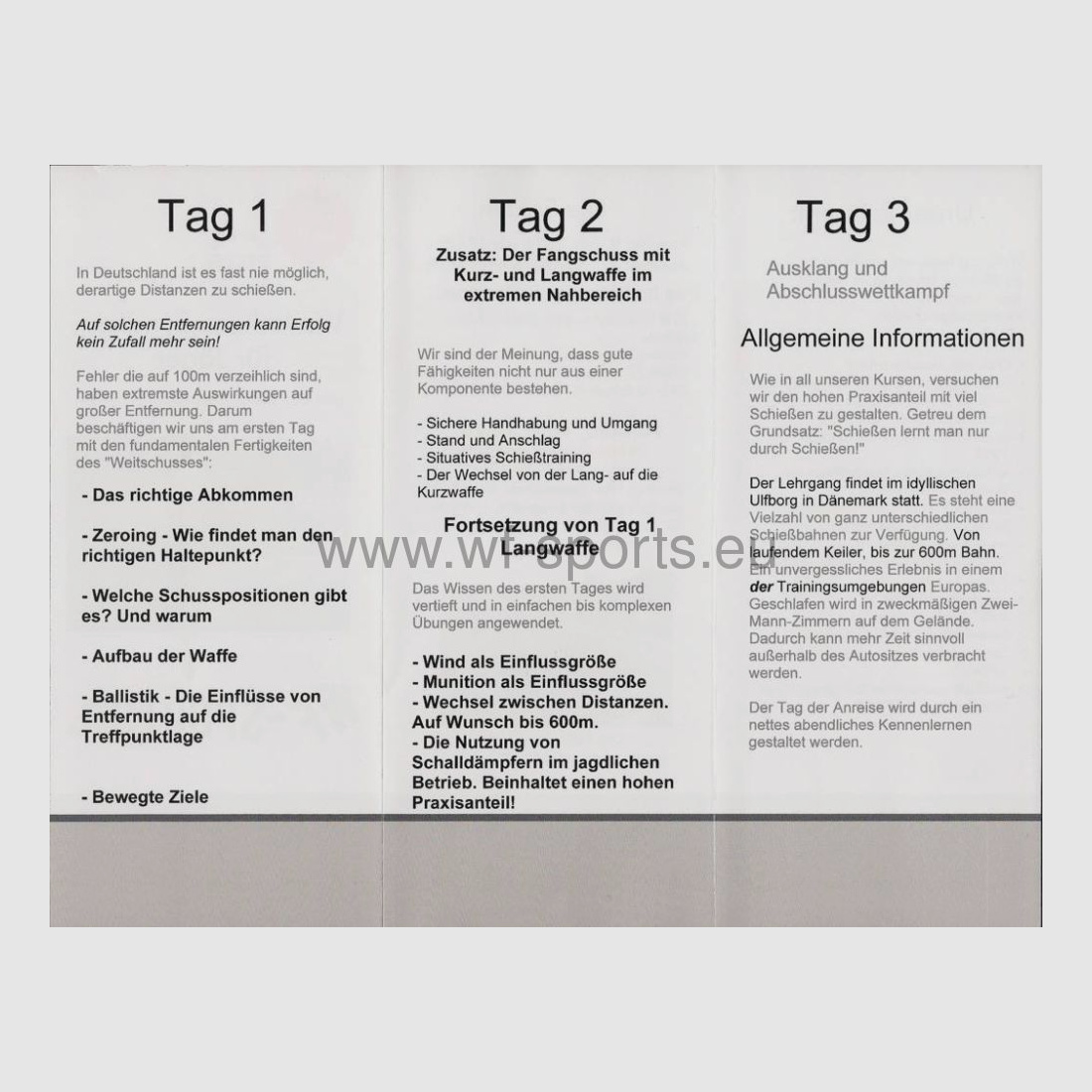 Séminaire de tir à longue distance au Danemark Séminaire de tir à longue distance au Danemark