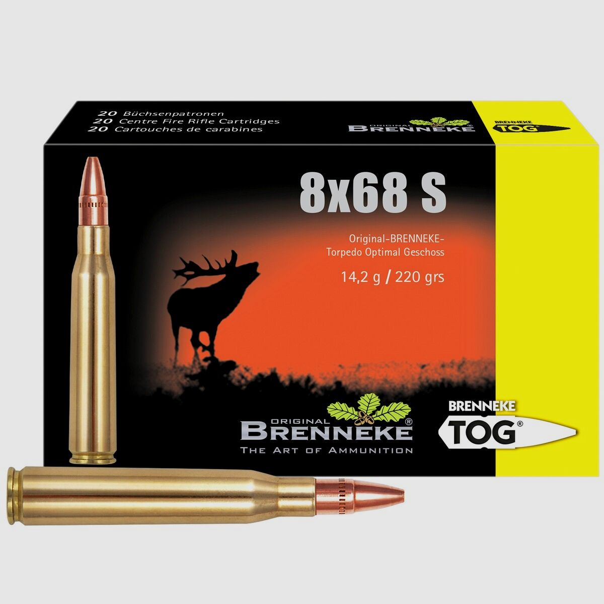 Brenneke 8x68S TOG 14,2g/220grs. – 20 Stk.