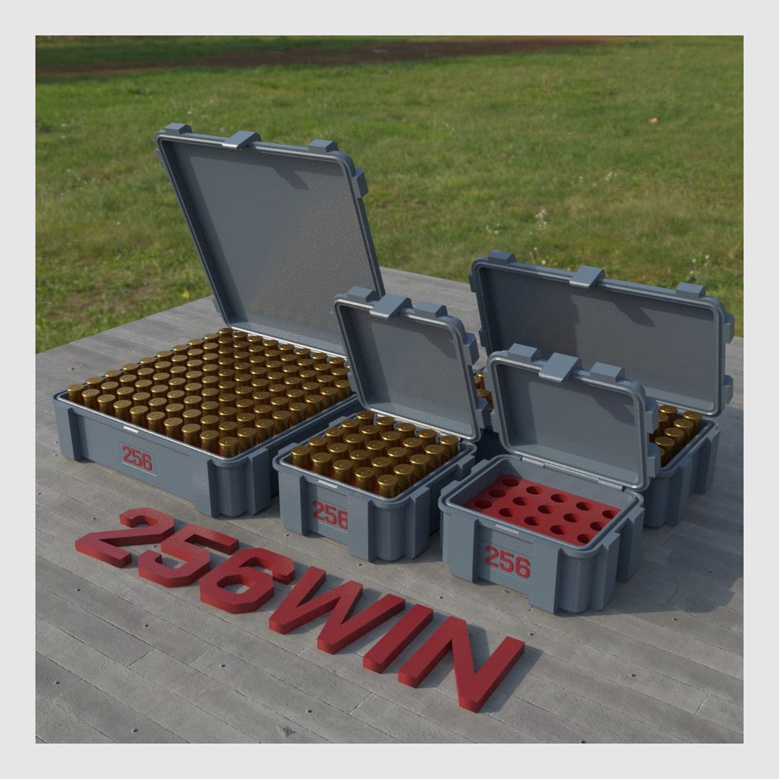 Filamelt Munitionsbox / Ammo Box .256 Win Mag – Patronenbox ‘Klappdeckel’ – 20 / 25 / 50 / 100 Runden