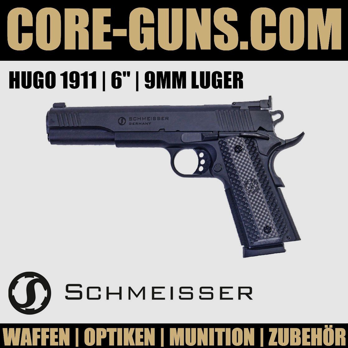 SCHMEISSER 1911 HUGO 6″  Schmeisser 1911 Hugo 6" Kaliber 9mm Luger Pistole	 Schmeisser Pistole