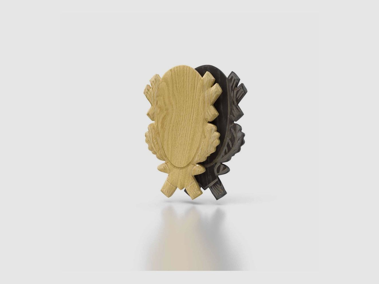 Hertenschild Eik 4 gesneden - 18 x 9 cm