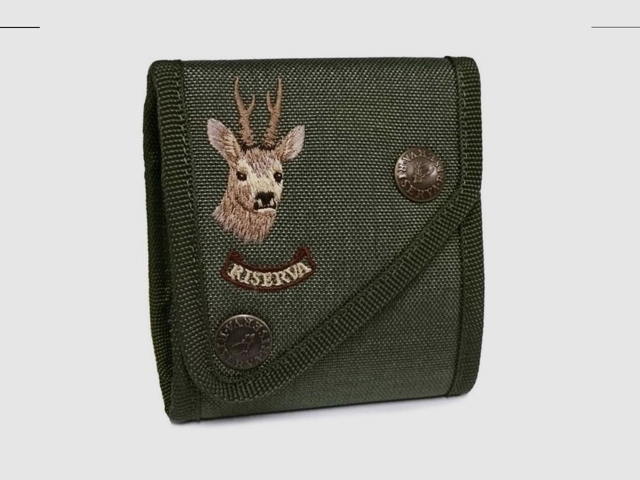 Patronenetui Riserva mit Rehbockmotiv, Cordura, grün, für 7 Kugelpatronen, Bild 1 von 2