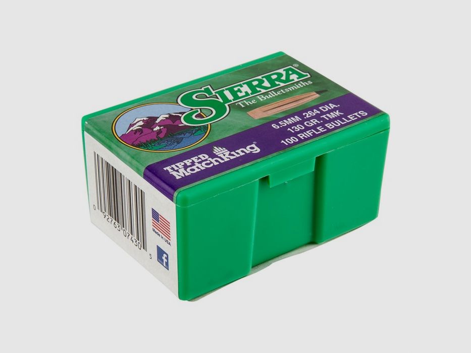 SIERRA BALLES TIPPED MATCH KING 6,5MM (0,264″) 130GR POINT POLYMÈRE 100/BOX, image 3 sur 3