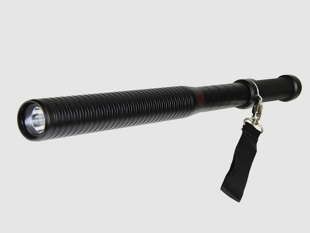 Teleskop Schlagstock Abwehrstock LED Stablampe KH Pro Heavy LĂ¤nge 46 cm Aluminium schwarz (P18)