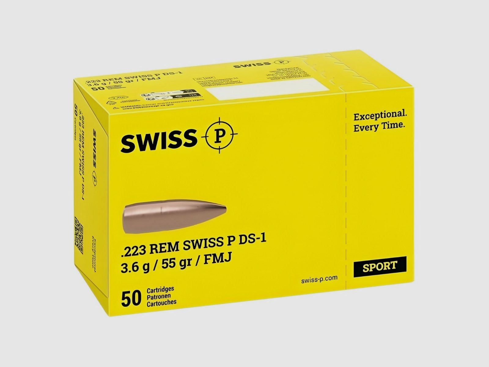 .223 Rem Swiss P FMJ DS-1 55gr, zdjęcie 1 z 2