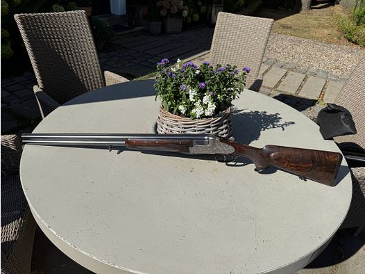 Merkel Meisterstück chiusura laterale fucile a canne sovrapposte, fucile a canne sovrapposte e carabina 203E calibro 12/70 .30R Blaser & 9,3x74R