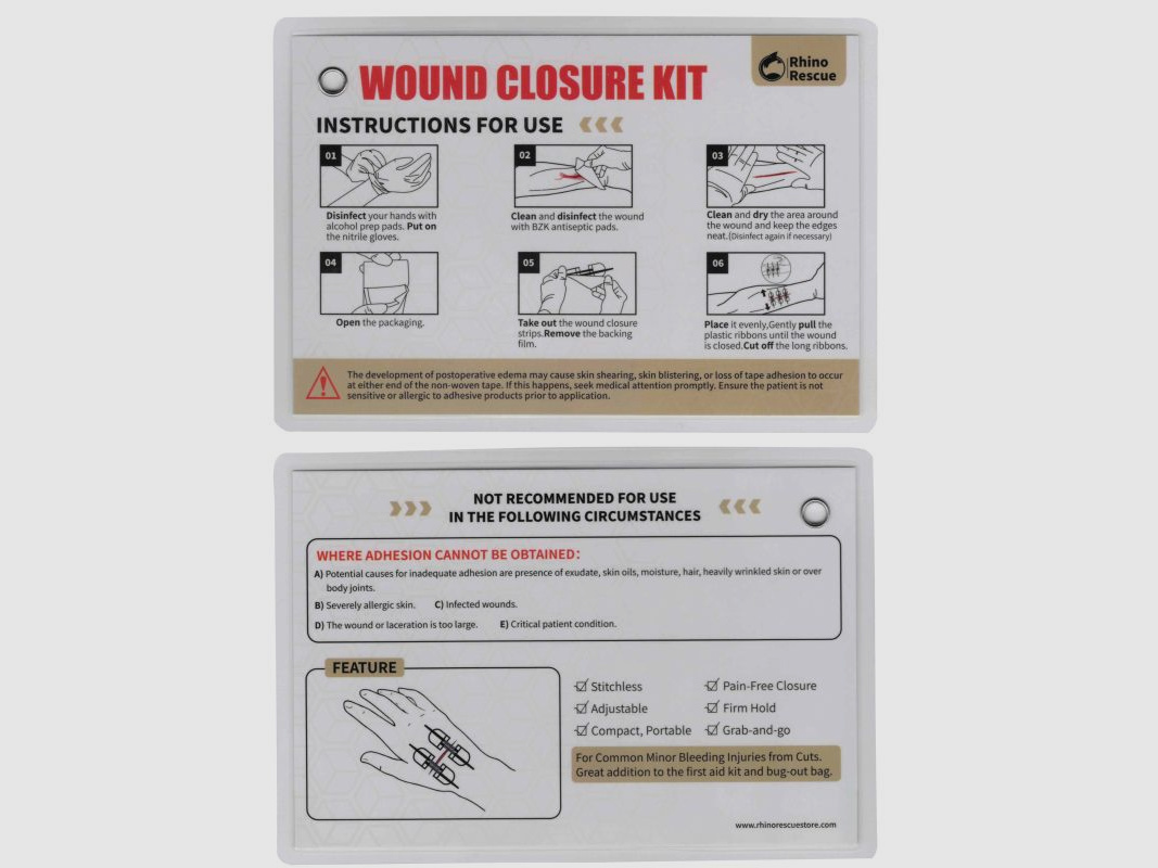 Rhino Rescue Wound Closure Kit Wundverschluss Set