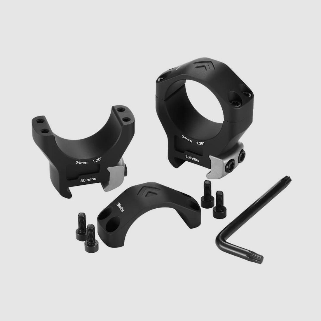 Zestaw 2 pierścieni Arken Optics Halo Ti Picatinny Wysokie 34mm Ref HRT-34145, zdjęcie 3 z 3