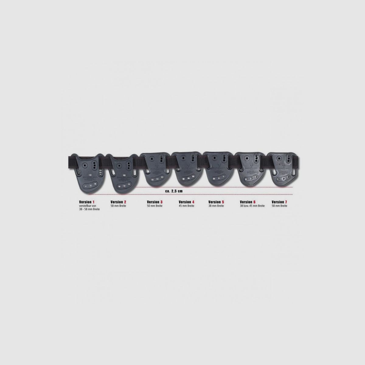 SAFARILAND Gürtelschlaufe Modell 567BL Schwarz Version 3 hoch sitzend = 50 mm Breite