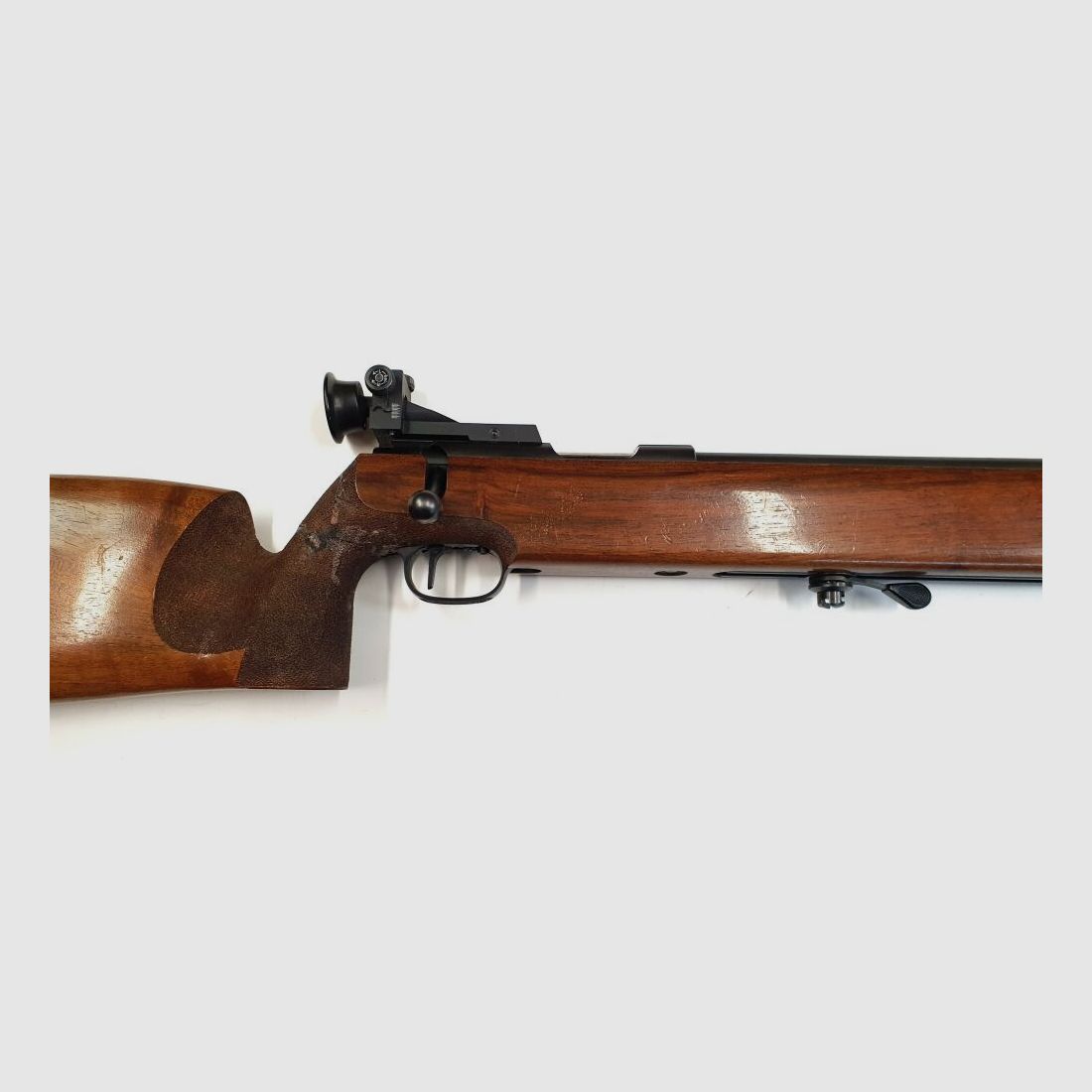 Fusil à un coup Walther, fusil de match Walther KK en calibre .22 LR avec dioptre, diaphragme iris, guidon en anneau