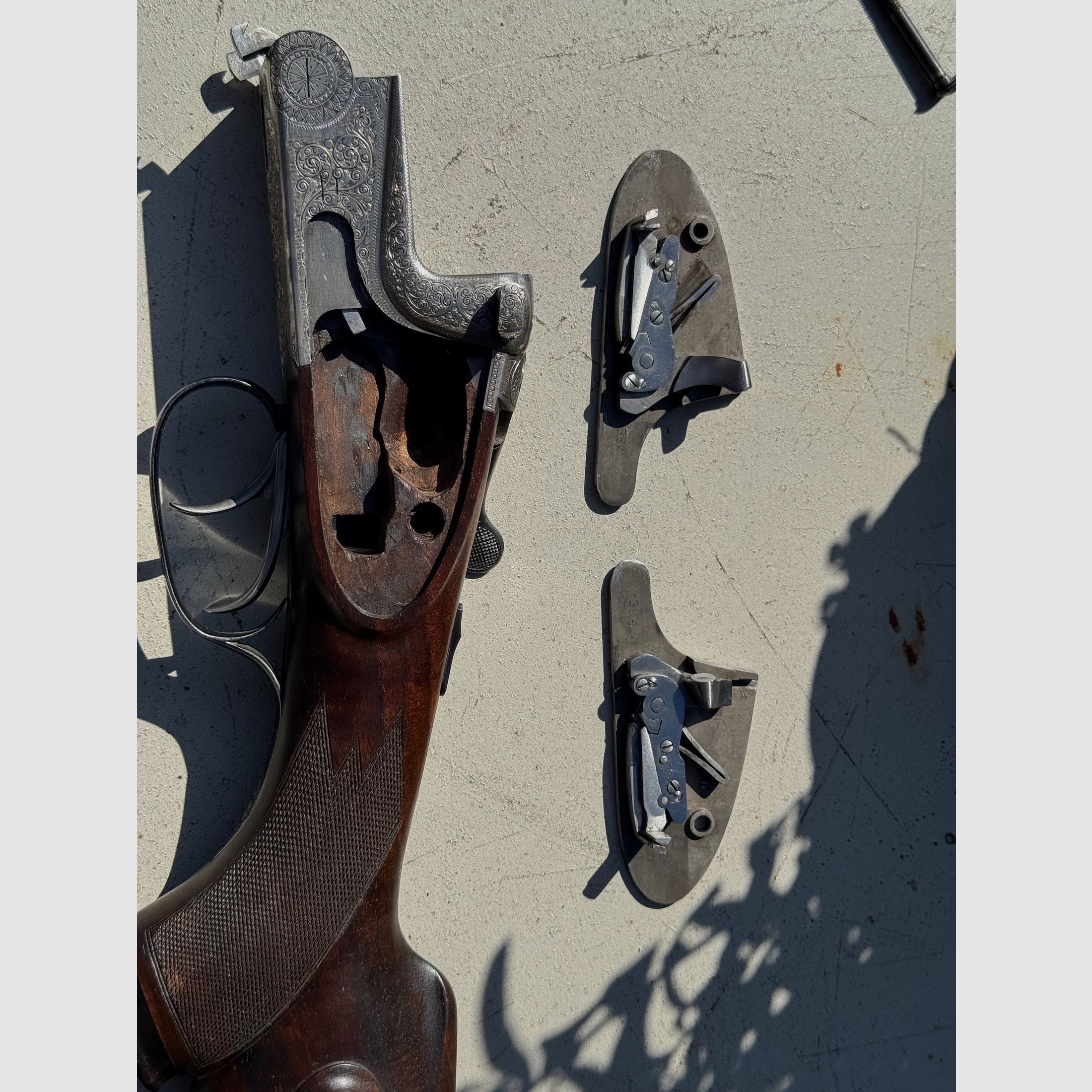 Merkel masterpiece side lock double shotgun, double rifle and double rifle 203E caliber 12/70 .30R Blaser & 9.3x74R