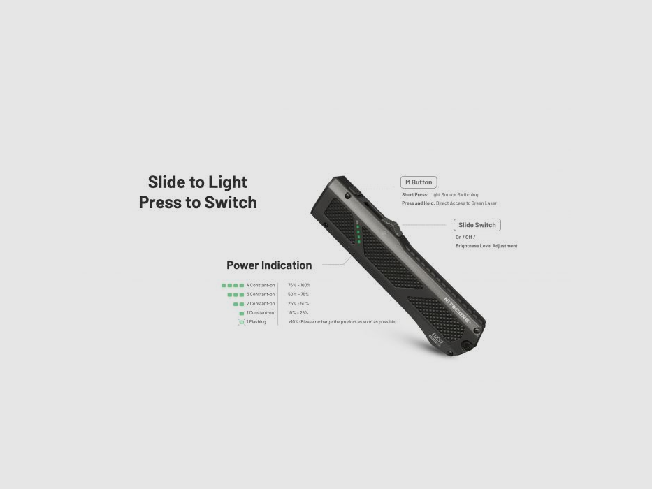 Nitecore EDC17 Zaklamp Oplaadbaar Zwart, afbeelding 8 van 9