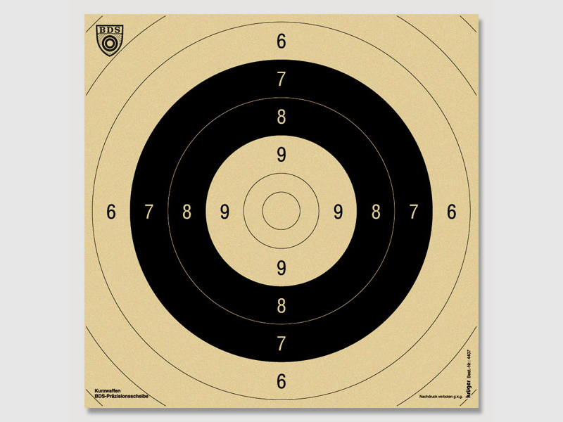 BDS Kurzwaffen Zielscheibe Einsteckspiegel 25stk.
