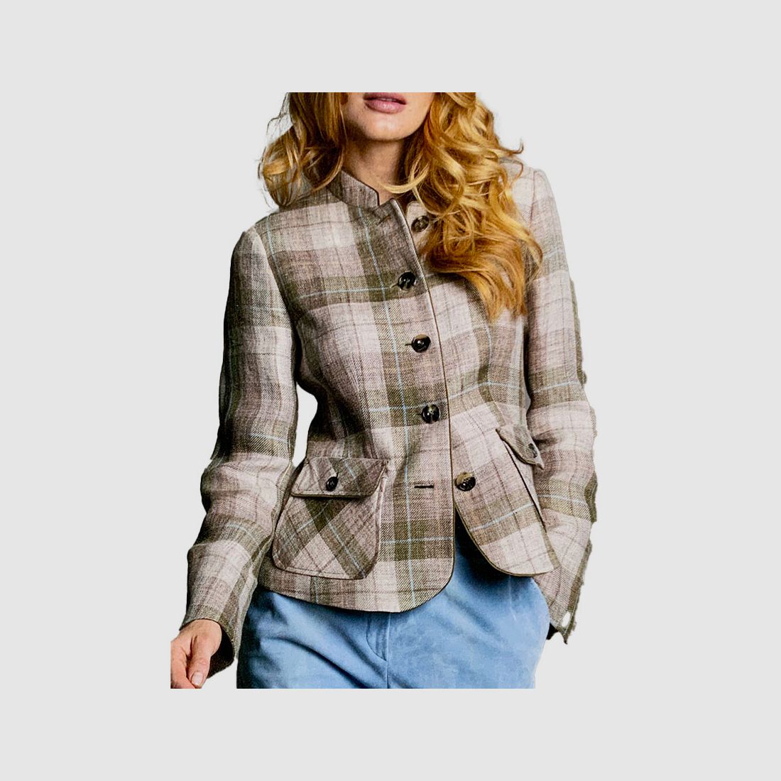 Veste en lin Habsburg Verena en Glencheck