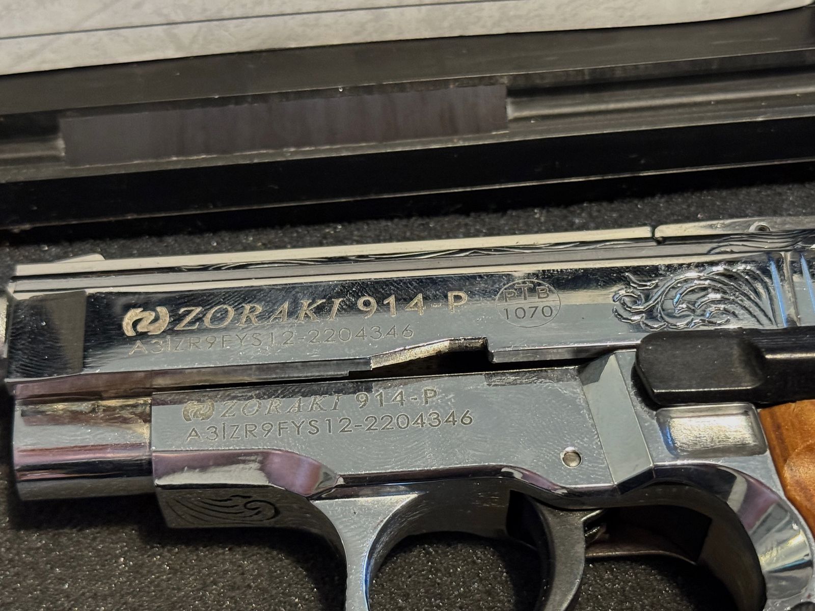 Zoraki 914 pistola a salve cal. 9mm P.A.K. cromata incisa.