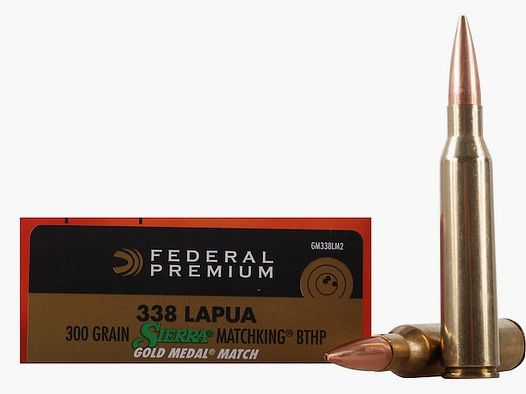 Federal Premium Gold Medal Sierra MatchKing .338 Lapua Mag. 300GR BTHP 20 cartridges