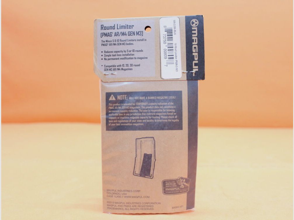 Magpul AR-15: Magazin Magpul PMAG Limiter (MAG286-BLK) -10-Schuss Polymer Black .223Rem VE 3 Stück/ Magazinbegrenzer