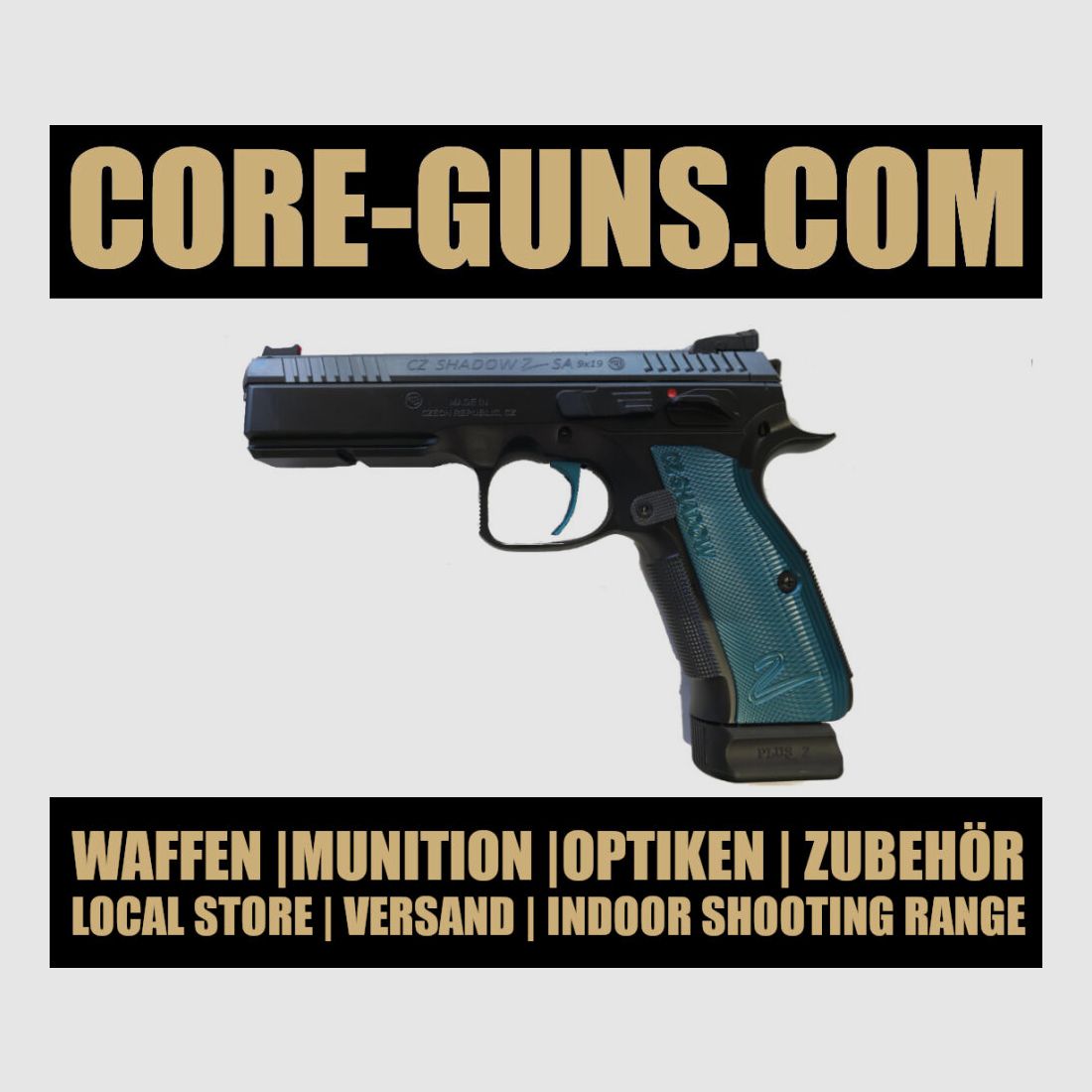 CZ Shadow 2 Single Action SA Abzug schwarz / blau 9mm Pistole sofort verfügbar UVP: 1999€