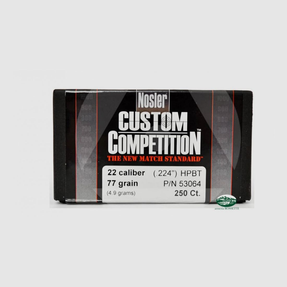 NOSLER projectiles CUSTOM COMPETITION cal.22 (224) - 77gr HPBT boîte de 250 pcs. 53064