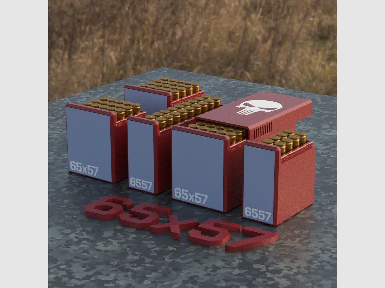 Filamelt scatola per munizioni / Scatola per munizioni 6.5x57 - scatola per cartucce per 50 colpi, Made in Germany