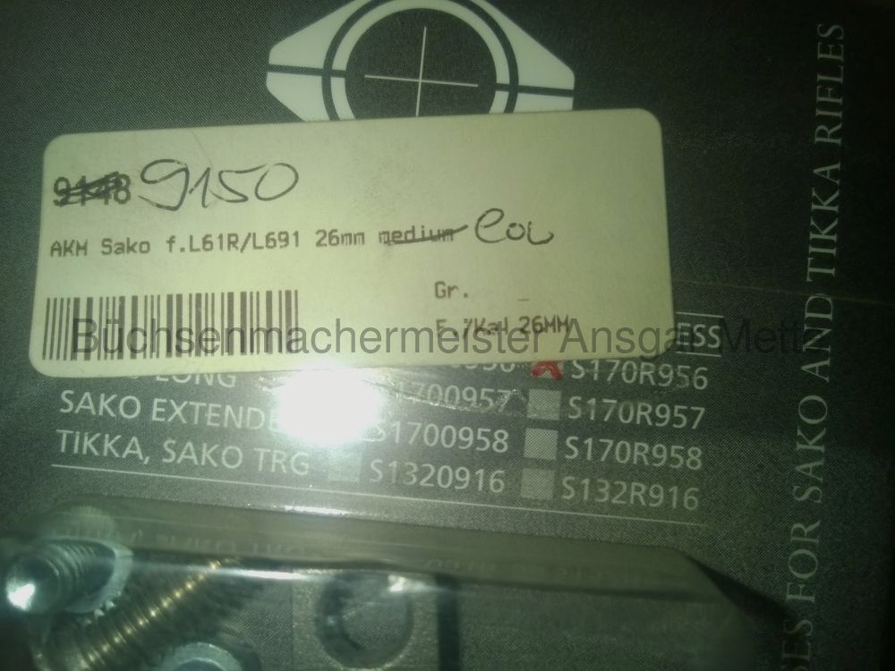 Sako Aufkippmontage stainless für L61R / L691 SCHNÄPPCHEN!