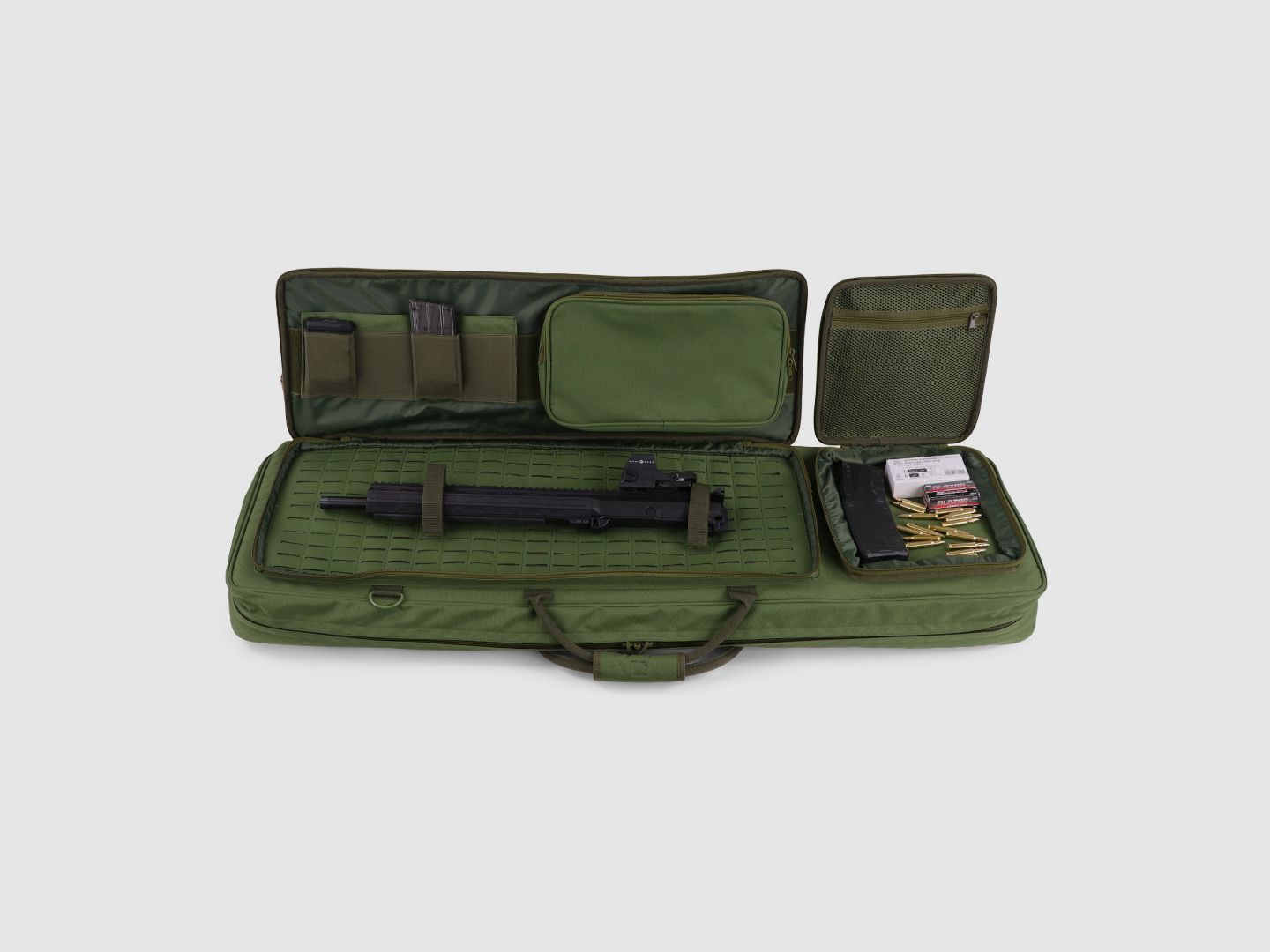Winter Guncases Waffentasche Tactical 110 cm – Laser-Cut MOLLE, Rucksacktragesystem, 1000D Nylon (Forest)