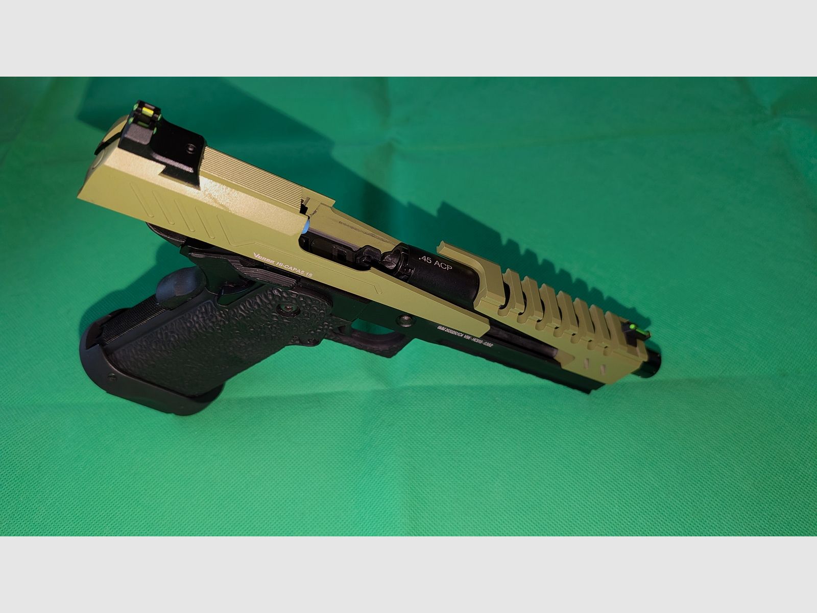 Vorsk Airsoft Hi-Capa 5.1 Split-Slide Vollmetall GBB 6mm BB inkl. Pistolenkoffer, versandkostenfrei in D