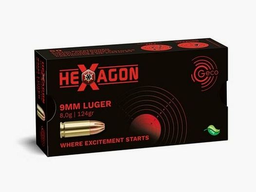 Geco 124grs HEXAGON 50STK 9mmLuger