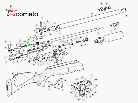 Ladedorn fĂĽr Pressluftgewehr SWS Cometa Modell Lynx, Ersatzteil