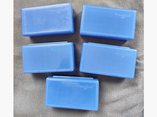 5 x Patronenbox Frankford 501 blue blau
