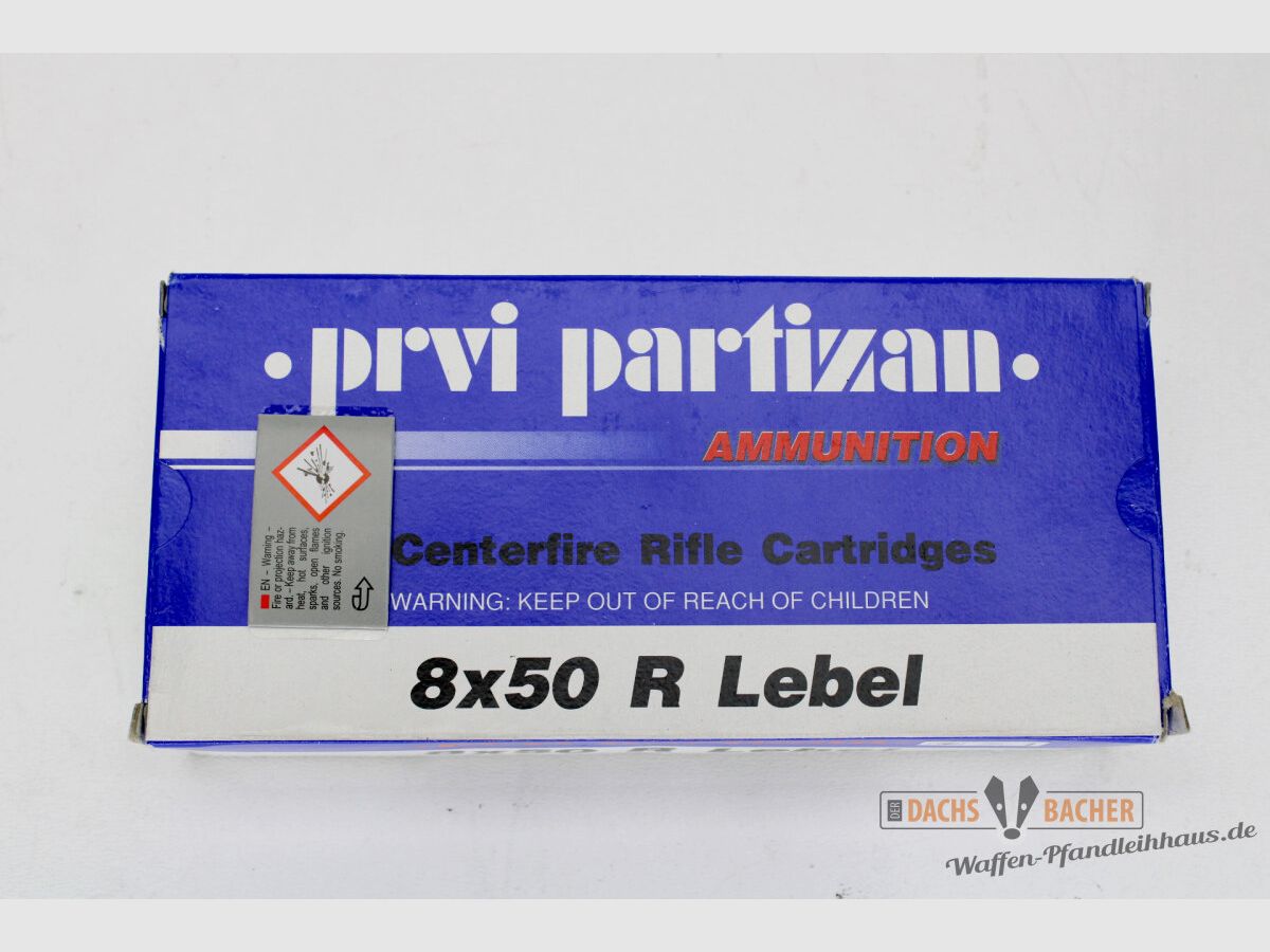 PPU Privi Partizan 8x50 R Lebel 12,96g/200gr FMJ Vollmantel 20 Schuß