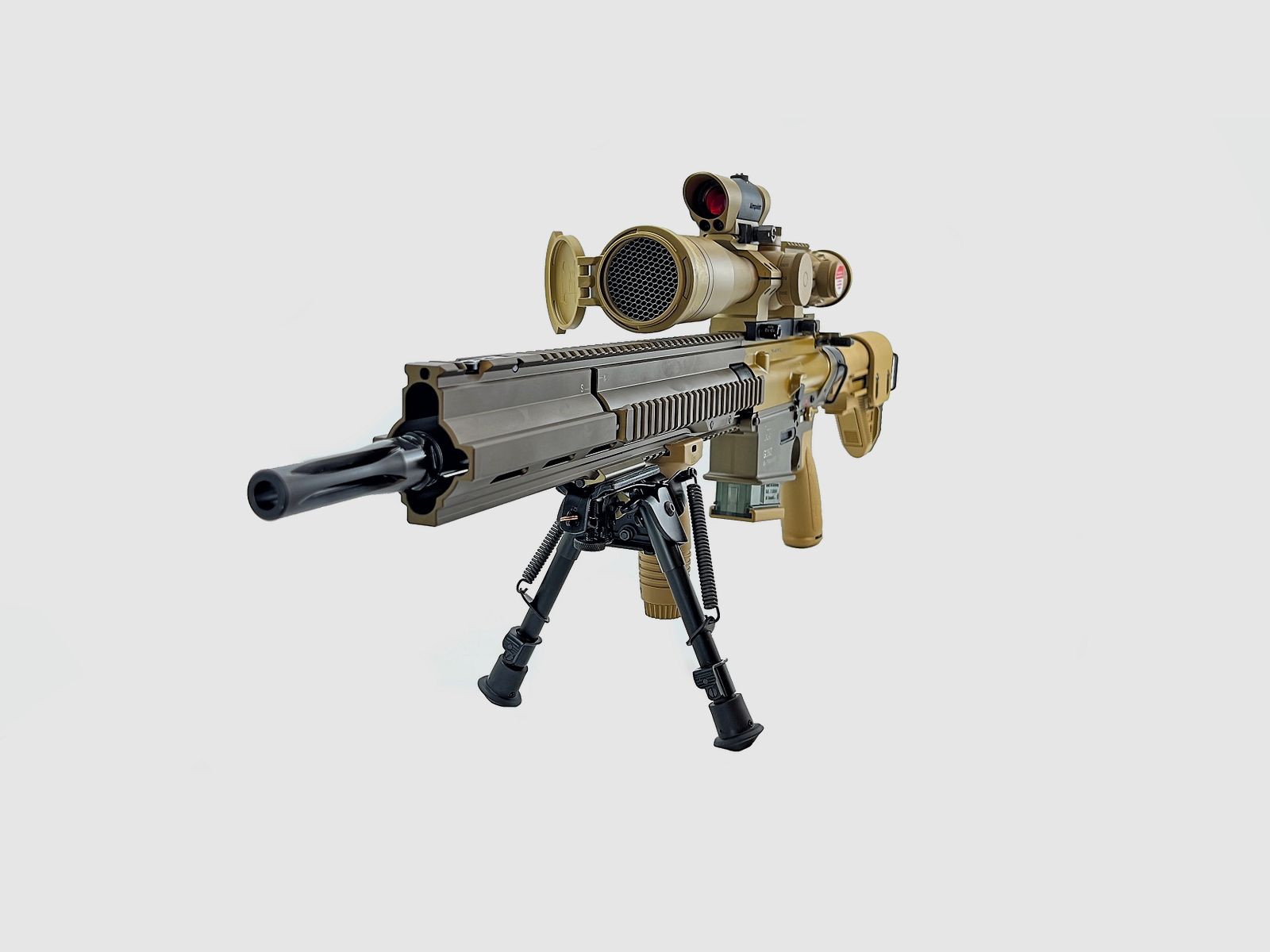 Heckler & Koch G28 Z mit Zieleinheit, Zweibein, Sturmgriff und Schutzleisten