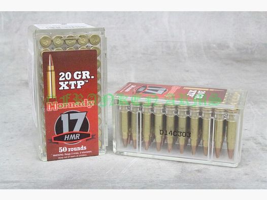 Hornady	 .17HMR XTP 20gr. 1,3g 50 Stück Staffelpreis