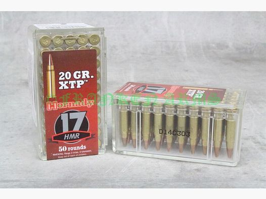 Hornady .17HMR XTP 20gr. 1.3g 50 pieces tiered pricing