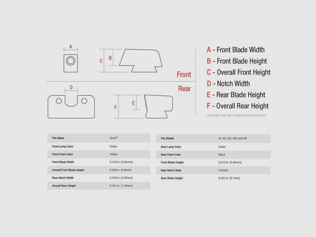 Zestaw celowników Trijicon HD Żółty G42/43/48