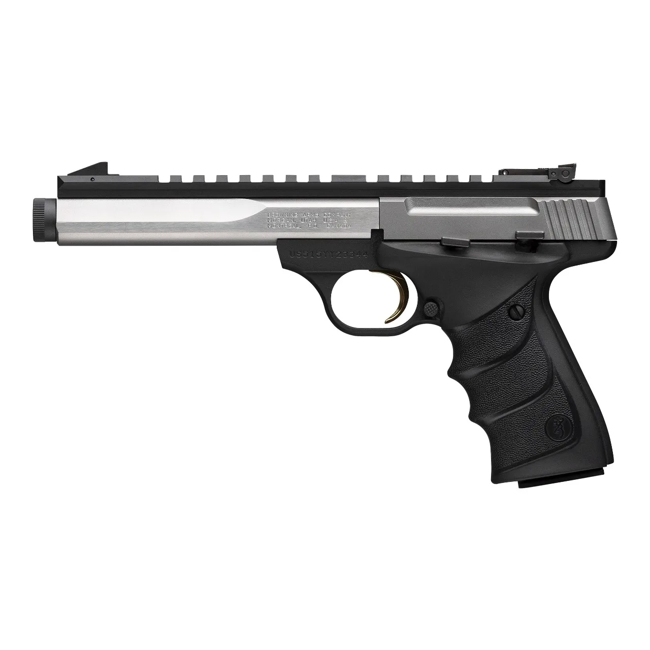 SERIE LIMITEE 100 PIECES !! BROWNING BUCK MARK CONTOUR STAINLESS 5.9″ SUPPRESSOR READY 22LR, image 2 sur 4