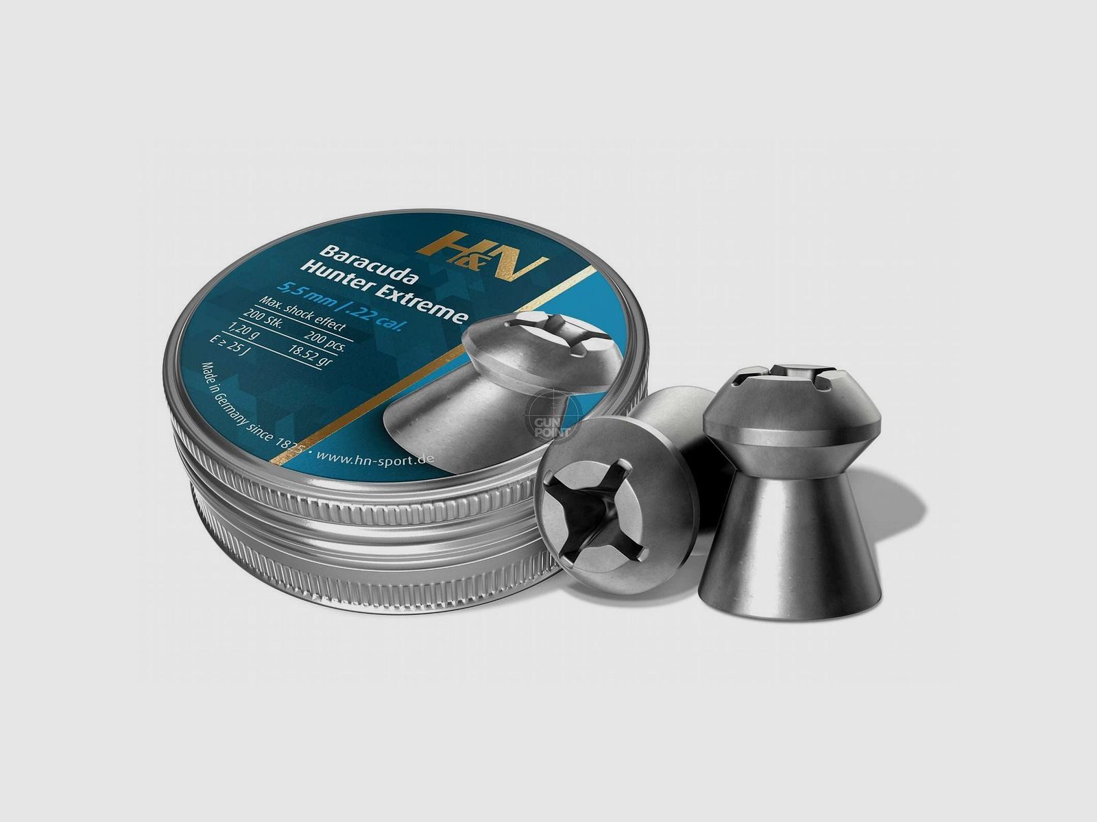 H&N Baracuda Hunter Extreme - Diabolos - 5,50 mm / .22 cal. - 200 piezas