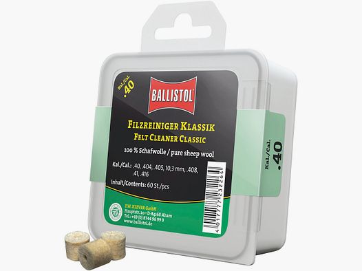 BALLISTOL Felt cleaner classic (Cal. .40, 60 pieces)