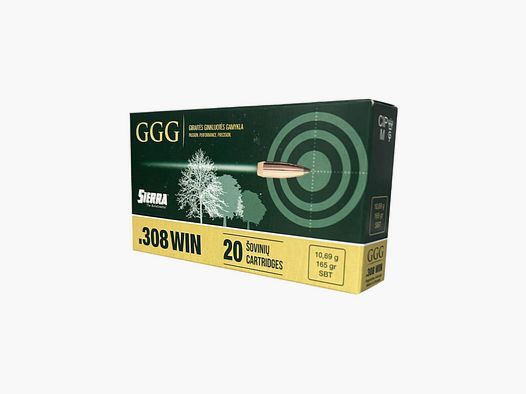 Cartridges GGG cal. 308 Winchester bullet Sierra GameKing SBT 165 gr 20 pcs