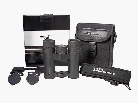 DDoptics 440120020 Fernglas Ultralight 8x26 schwarz mit Zubehör