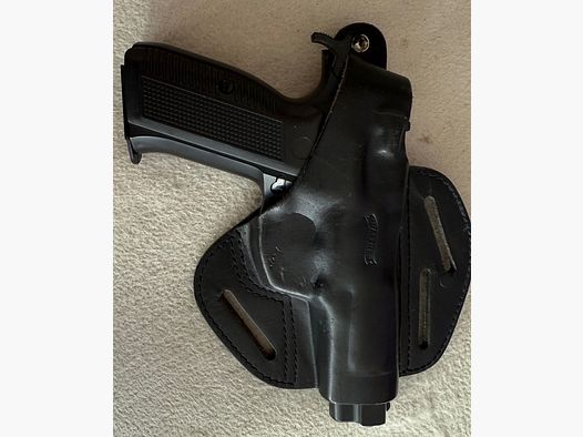 Lederholster Pancake, Walther, Leder schwarz, für CZ75, M75, Tanfoglio u.ä. Modelle 