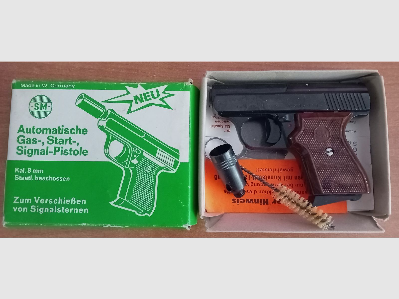 Alte Rhöner SM 15 Kal. 8 mm Knall im PTB 83/2 mit Verpackung!, Bild 1 von 8