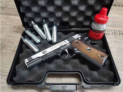 1911 Colt Special Combat Classic CO2 4,5mm Steel BB VOLLMETALL im SET