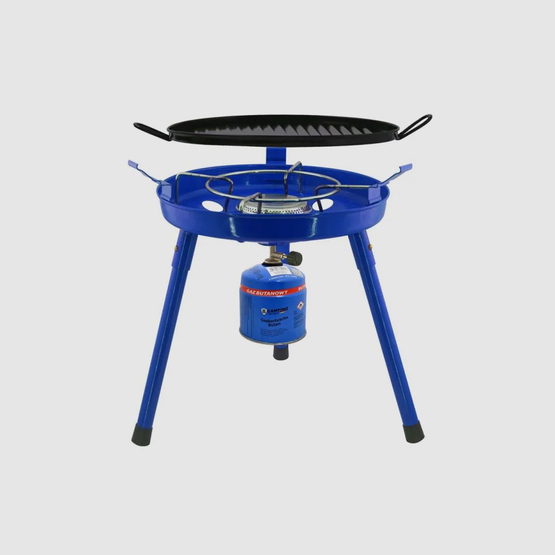 Camping Gasgrill 3in1 - kompatibel mit Schraubventilkartuschen + Gasflasche