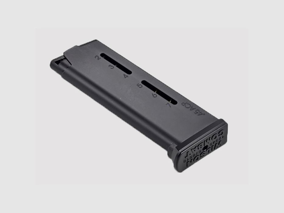WILSON COMBAT 1911 ELITE TACTICAL MAG COMPACT 7-RD ETM BASE PAD BLACK, image 1 of 2