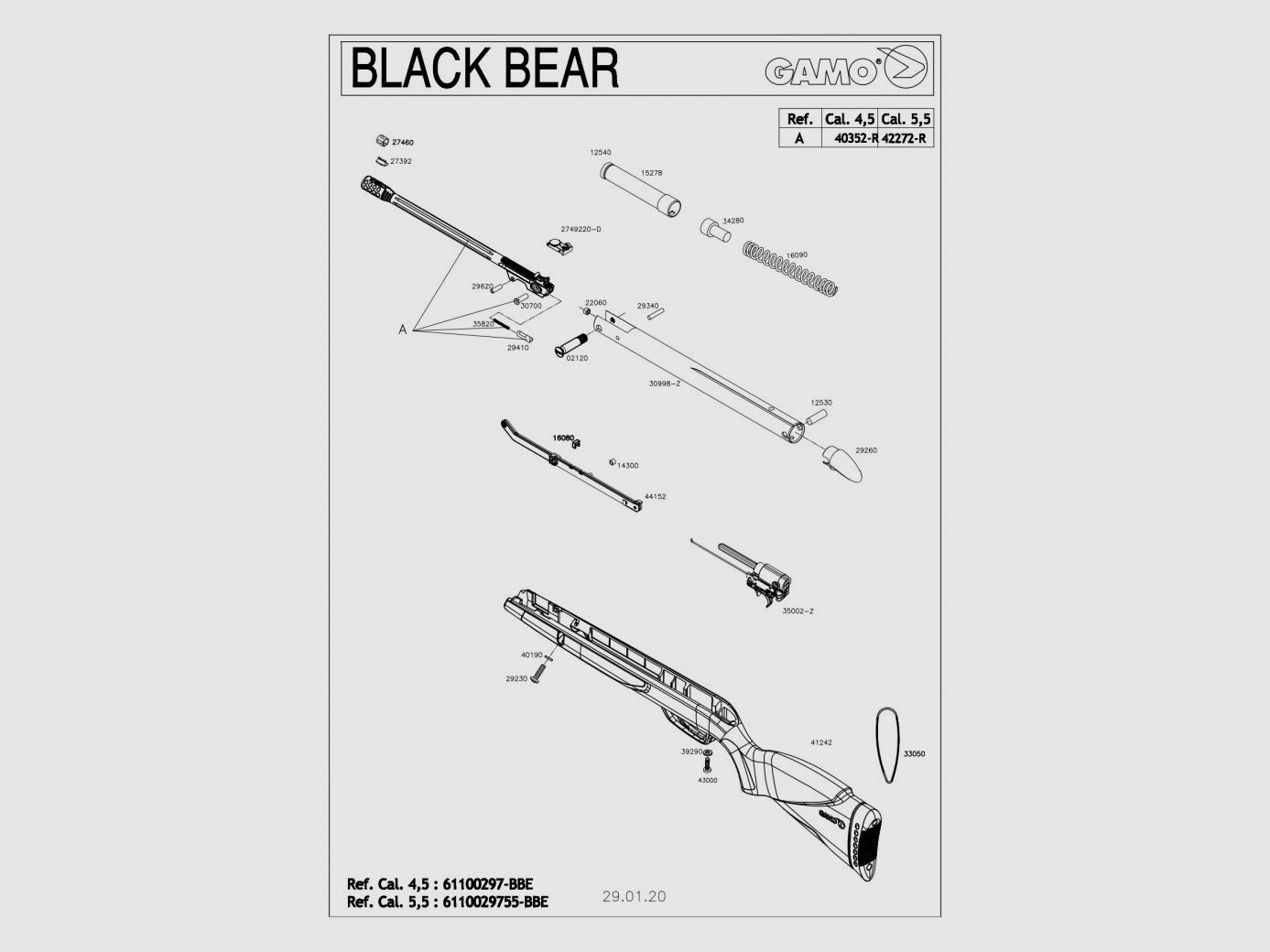 34280 - Gamo Masse Percutante Neues Modell Black Bear 4,5 mm, Bild 1 von 2