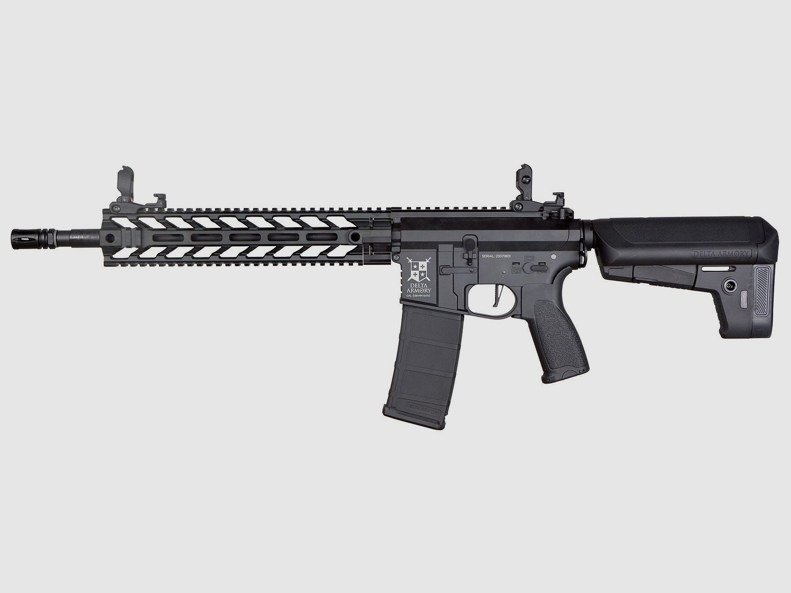 AR15 M-Lok Long BRAVO Delta Armory Schwarz S-AEG Airsoft Gewehr Frei ab 18 Jahren
