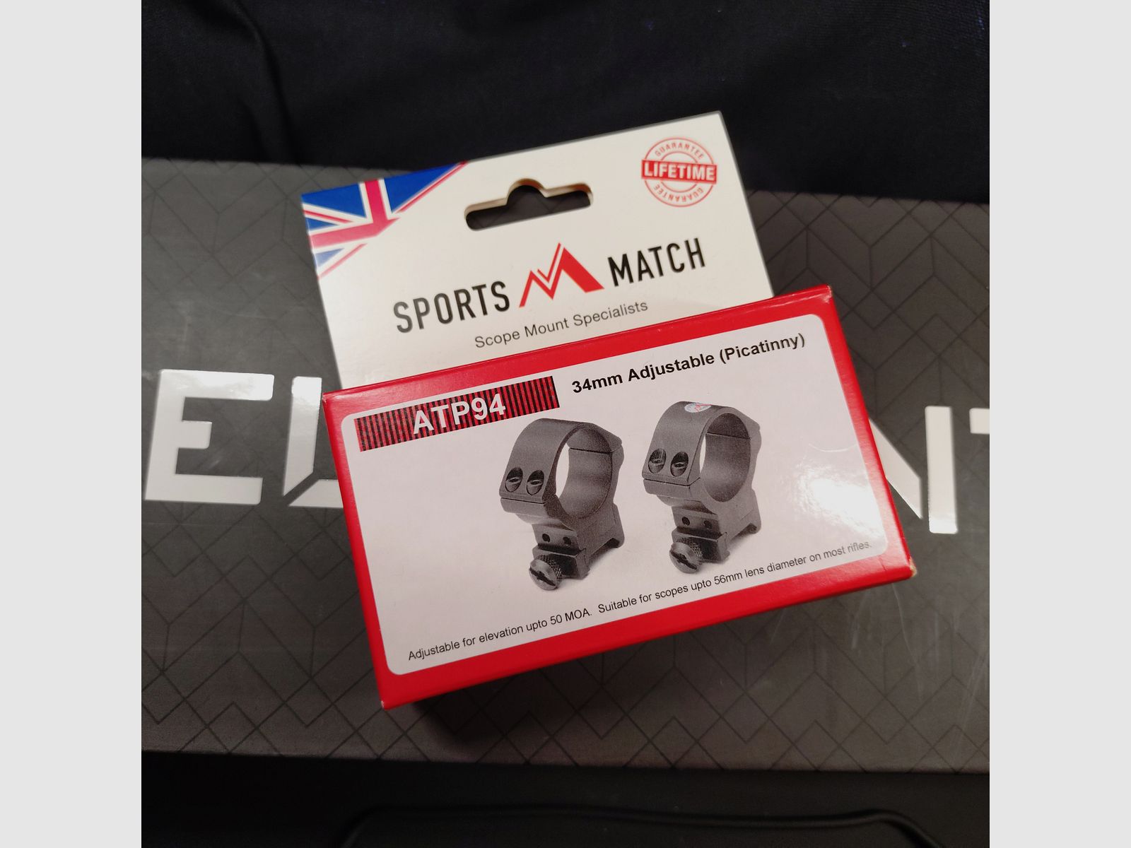 scope ELEMENT Titan 3-18x50 FFP APR-2D MRAD / incl. adjustable scope mount from Sportsmatch UK - ATP 94, 34mm high, for Weaver/Picatinny